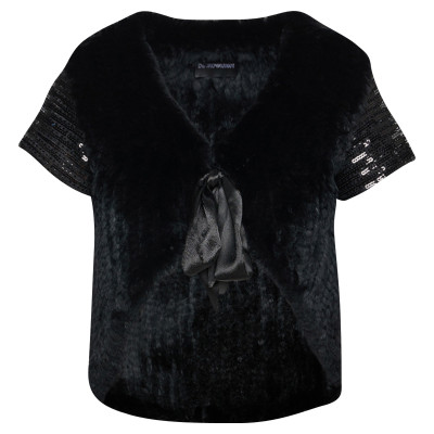 Emporio Armani Vest Fur in Black