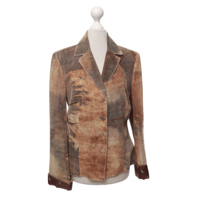 Mariella Burani Jacket/Coat Leather in Brown