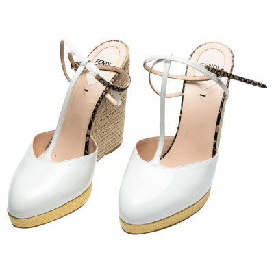 Fendi Wedges Patent leather in White