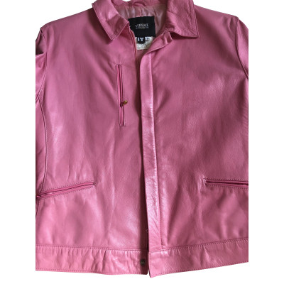 Gianni Versace Anzug aus Leder in Rosa / Pink