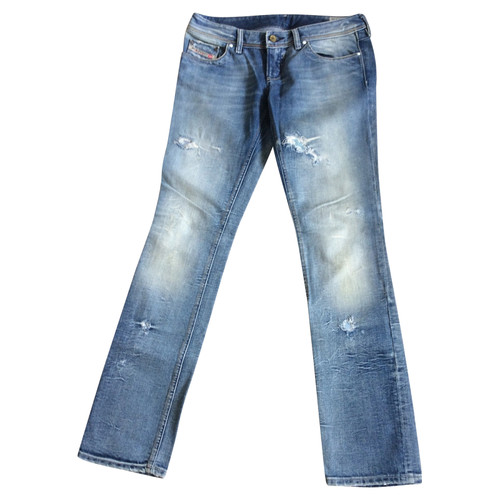 DIESEL Dames Jeans Katoen in Blauw in Maat: W28 L32