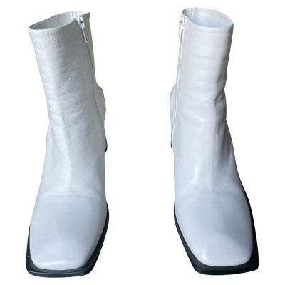 Malloni Ankle boots Leather in White