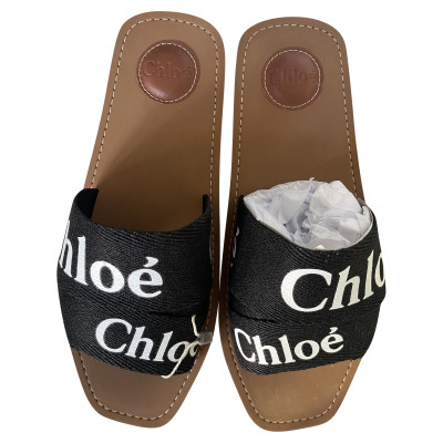Chloé Sandals Linen in Black