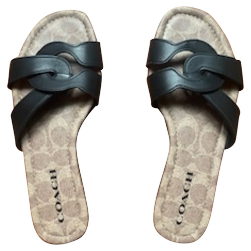 COACH Damen Sandalen aus Leder in Schwarz Größe: EU 36