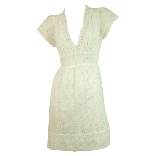 BCBG MAX AZRIA Damen Kleid aus Baumwolle in Weiß Größe: XS