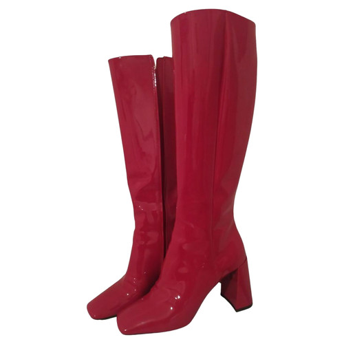 PRADA Damen Stiefel aus Leder in Rot Größe: EU 37