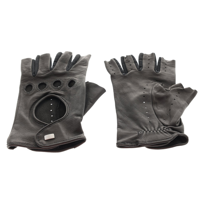 Driving Gloves Car Motorcycle Bikers Genuine Leather Police Drivers Glove Black 