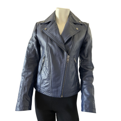 Diesel Jacke/Mantel aus Leder in Blau