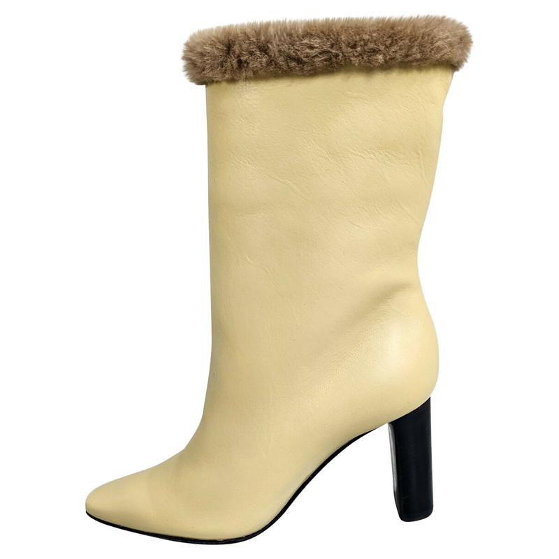 THE ROW Damen Stiefel aus Leder in Beige Gr e EU 37