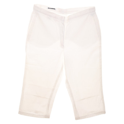 Jil Sander Paire de Pantalon en Coton en Blanc