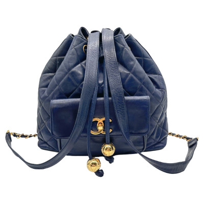 Chanel Rucksack aus Leder in Blau
