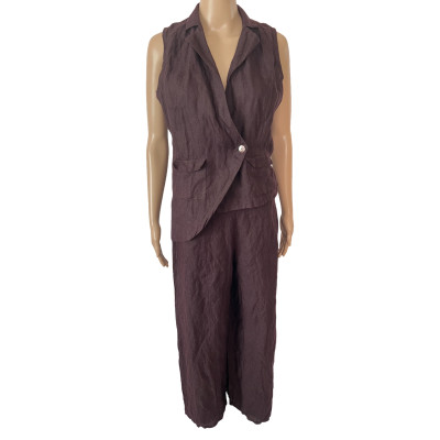Sarah Pacini Suit Linen in Brown