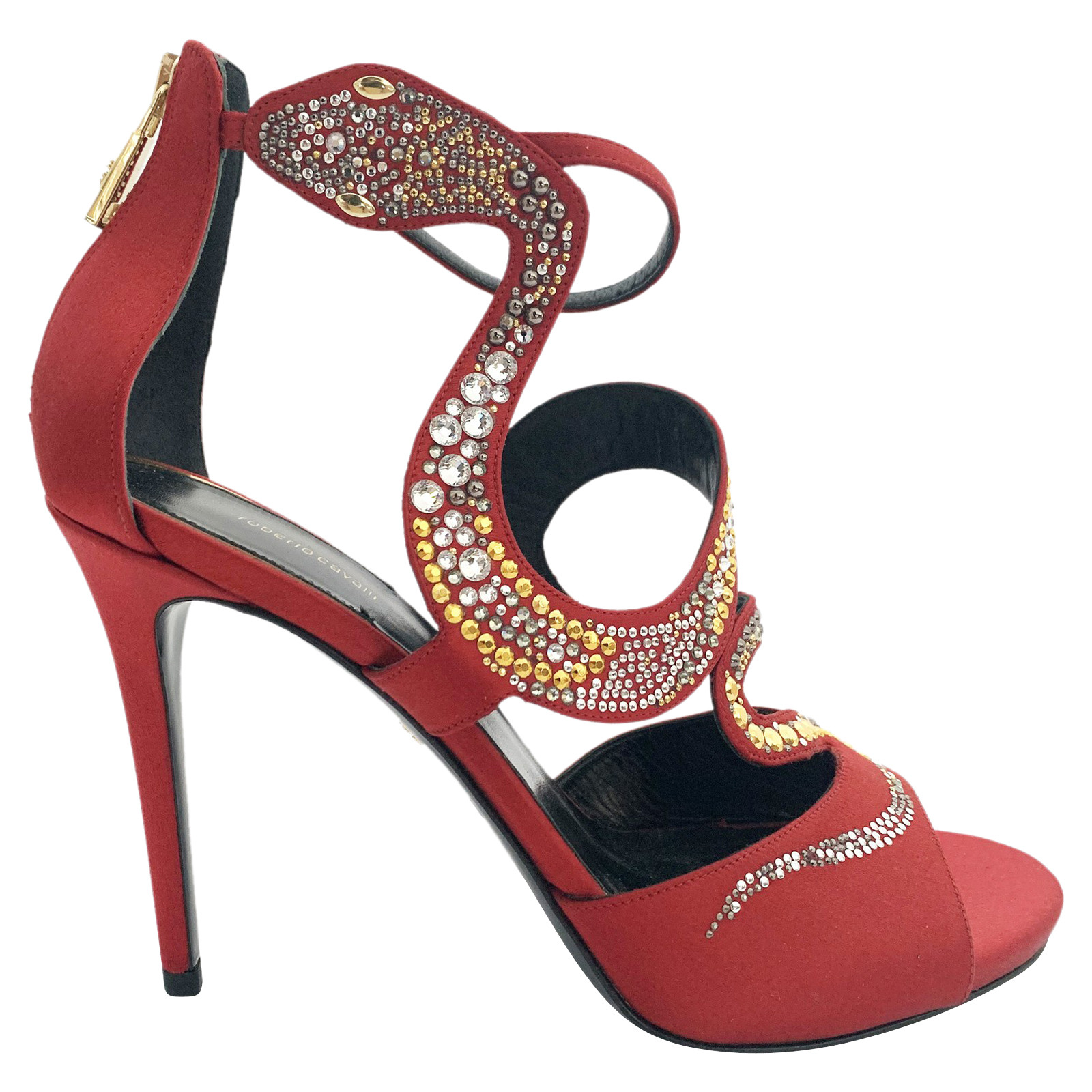 ROBERTO CAVALLI Women's Sandals Leather in Red Size: EU 40
