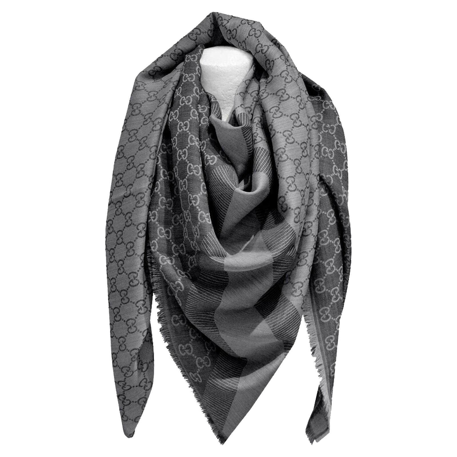 GUCCI Women's Schal/Tuch aus Wolle in Grau | Second Hand