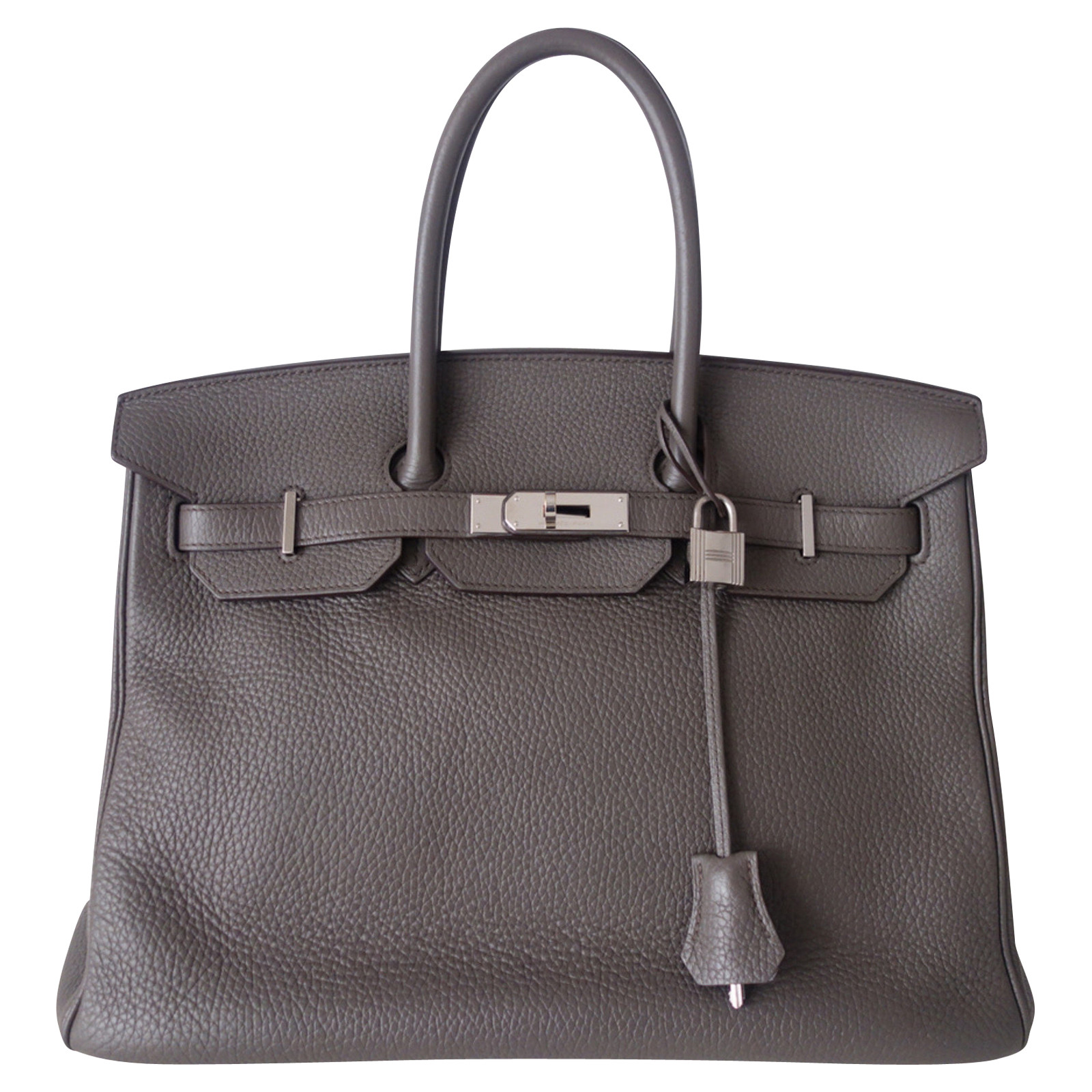 Hermès Birkin Bag 35 aus Leder in Grau - Second Hand Hermès Birkin Bag 35  aus Leder in Grau buy used for 10250€ (7885409)
