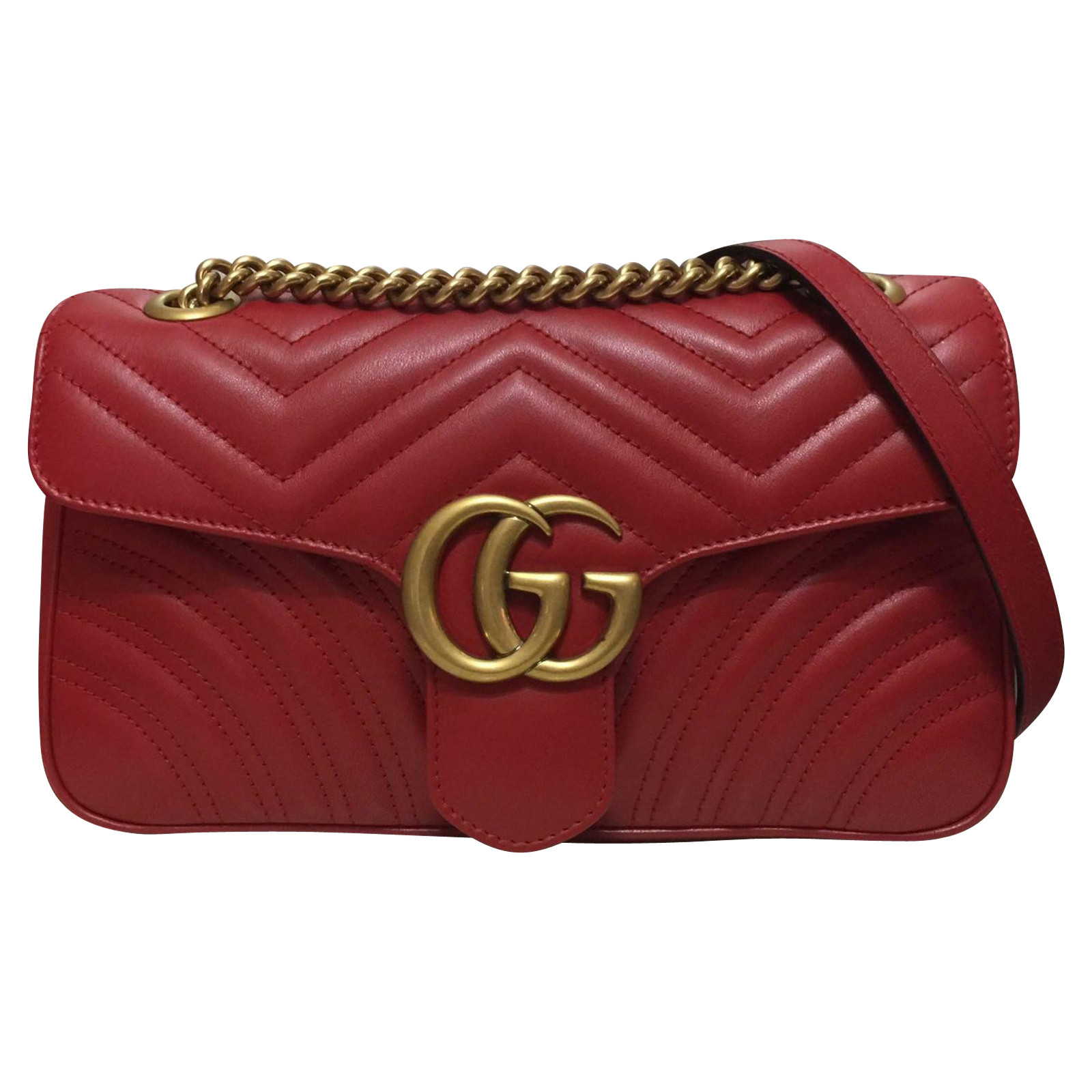 Gucci Marmont Bag aus Leder in Rot - Second Hand Gucci Marmont Bag aus  Leder in Rot buy used for 1300€ (4058517)