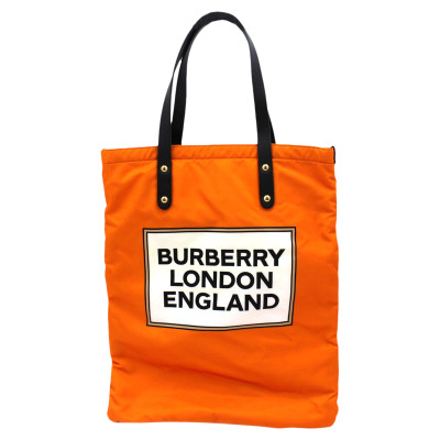Burberry Shopper en Toile en Orange