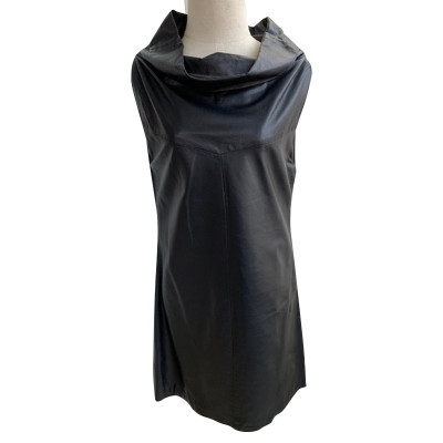 Sarah Pacini Kleid aus Leder in Schwarz