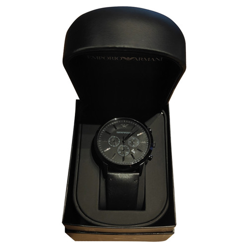 EMPORIO ARMANI Dames Horloge Staal in Zwart | Tweedehands