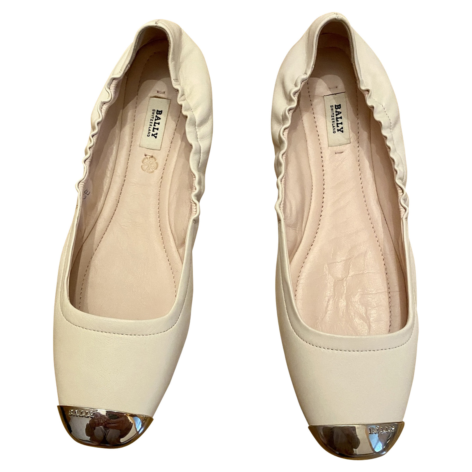 BALLY Women's Slippers/Ballerinas Leather in Beige