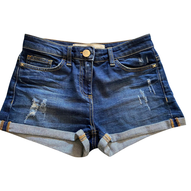 Short en jean Jean Elisabetta Franchi en coloris Bleu Femme Vêtements Shorts Shorts en jean et denim 