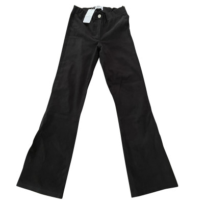 White T Trousers Suede in Black