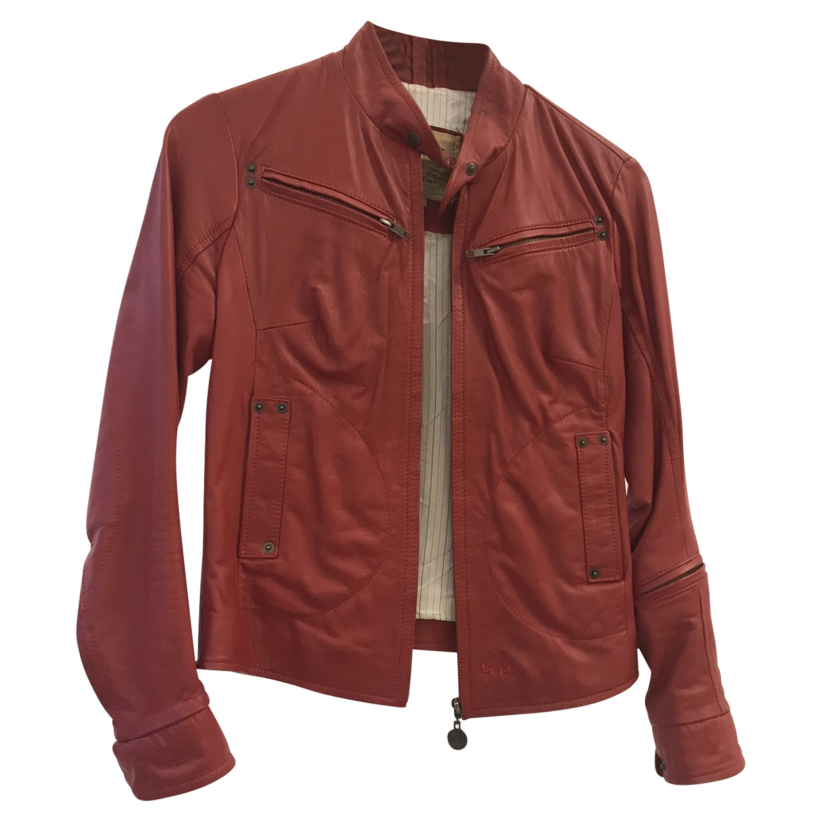 La Martina Jacket/Coat Leather in Red - Second Hand La Martina Jacket/Coat  Leather in Red buy used for 80€ (4412098)