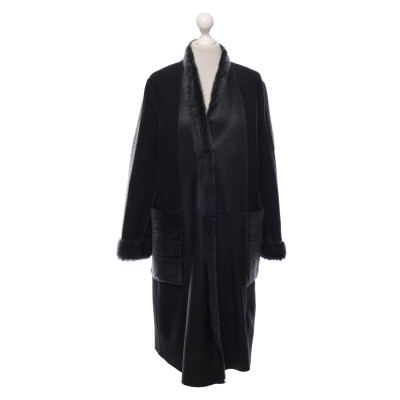 Lorena Antoniazzi Jacket/Coat Leather in Grey