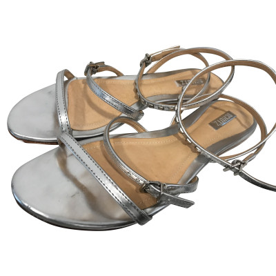 Schutz Sandalen aus Leder in Silbern