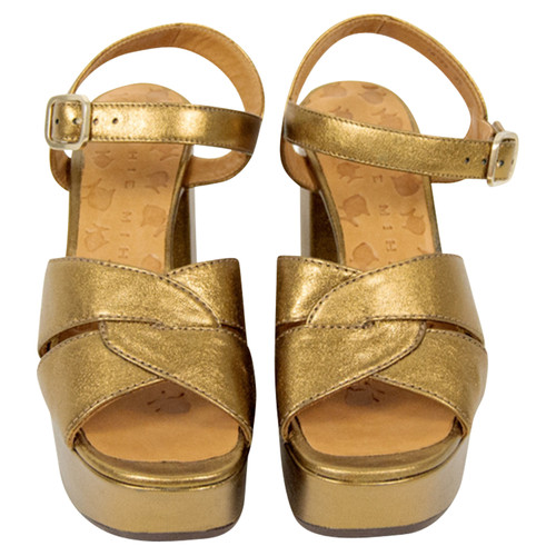 CHIE MIHARA Dames Sandalen aus Leder in Gold in Maat: EU 35