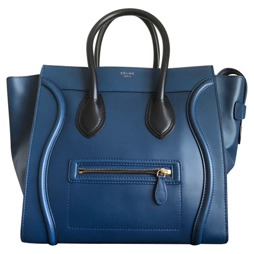 CÉLINE Donna Boston Bag in Pelle in Blu | Seconda Mano