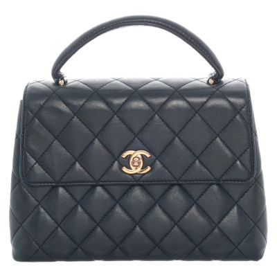 Chanel Flap Bag Top Handle en Cuir en Bleu
