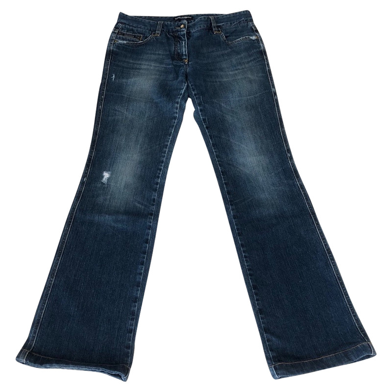 XL Used-Look  1220 * Nieten Blau Leder Dolce & Gabbana Jeans 