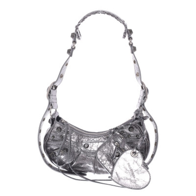 Balenciaga Le Cagole XS Shoulder Bag Leather in Silvery