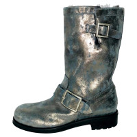 Jimmy Choo Boots Leather in Silvery