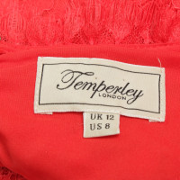 Temperley London Kant jumpsuit in het rood