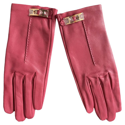 Hermès Handschoenen Leer in Roze