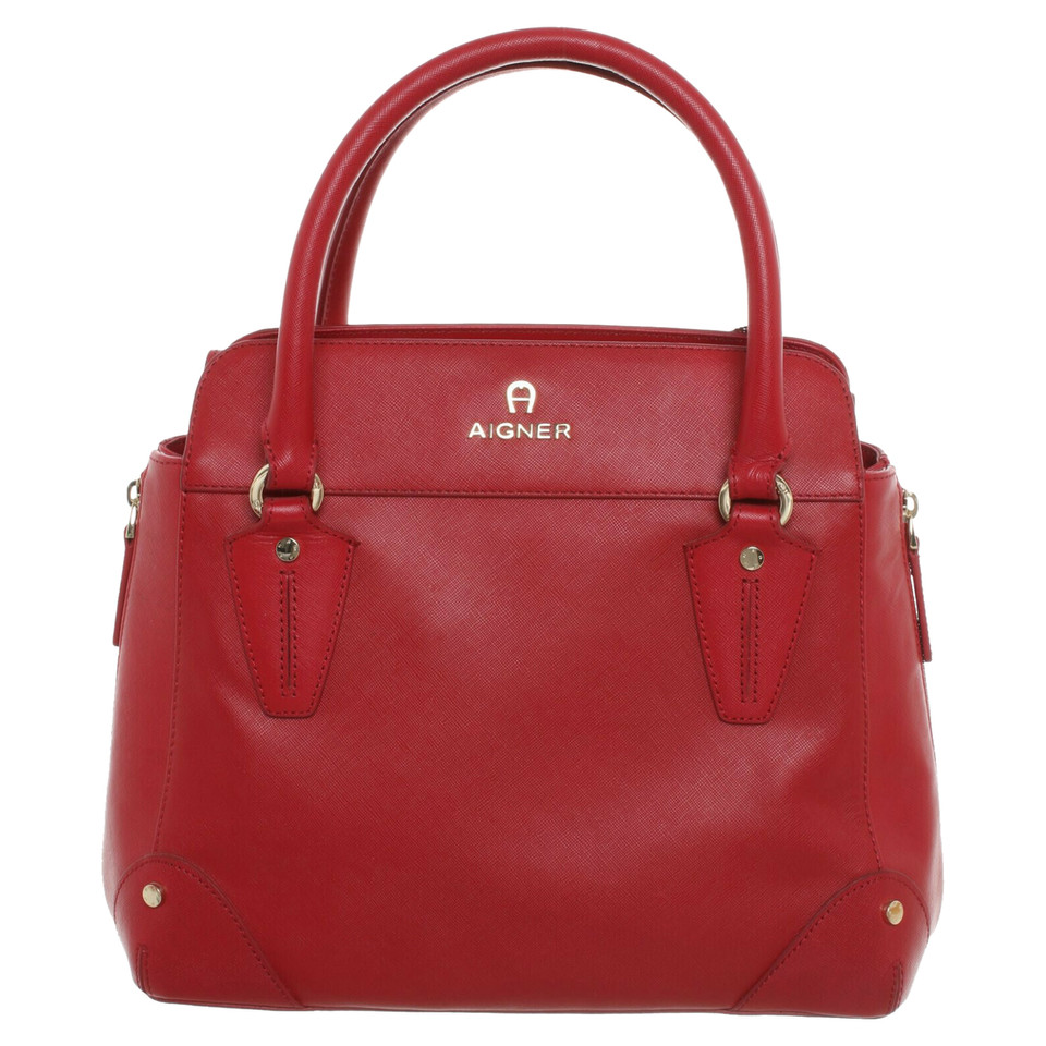 Aigner Shoulder bag Leather in Red