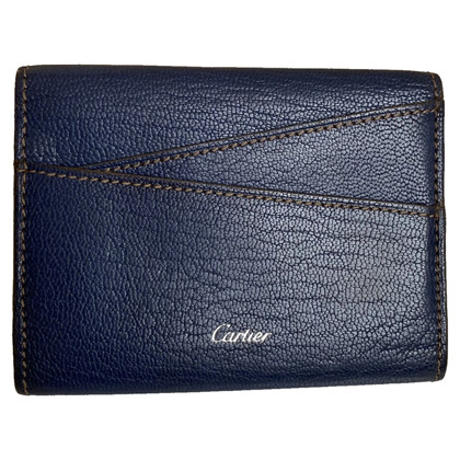 Cartier Täschchen/Portemonnaie aus Leder in Blau