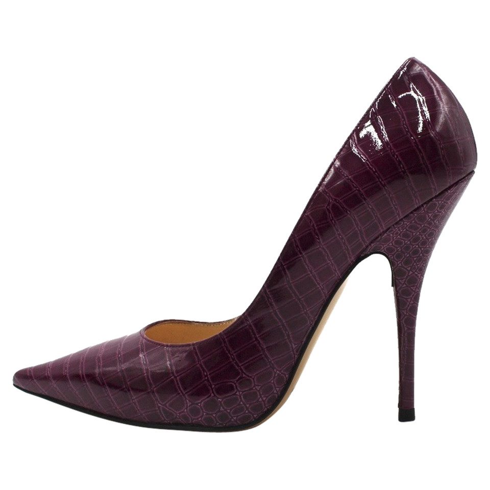 Casadei Pumps/Peeptoes aus Lackleder in Violett