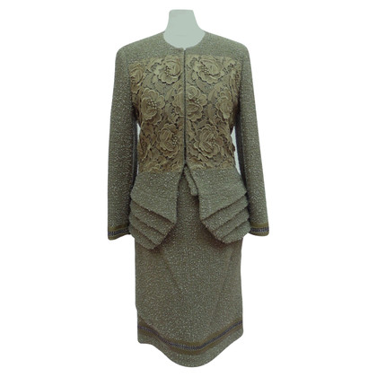 Christian Dior Bouclé costume with lace application