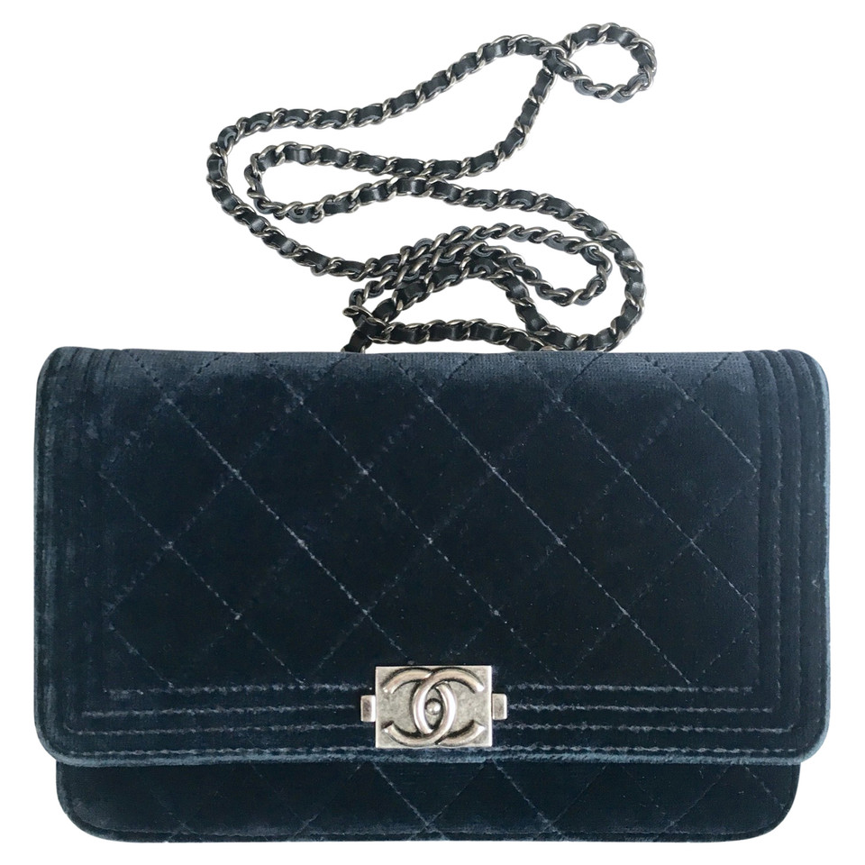 Chanel Wallet on Chain in Blauw