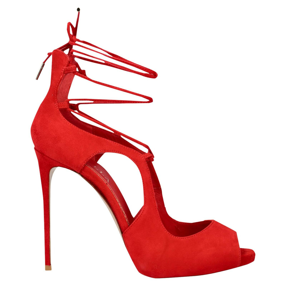 Le Silla  Pumps/Peeptoes aus Leder in Rot