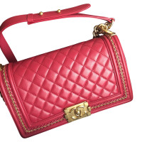 Chanel Boy Large Leer in Roze