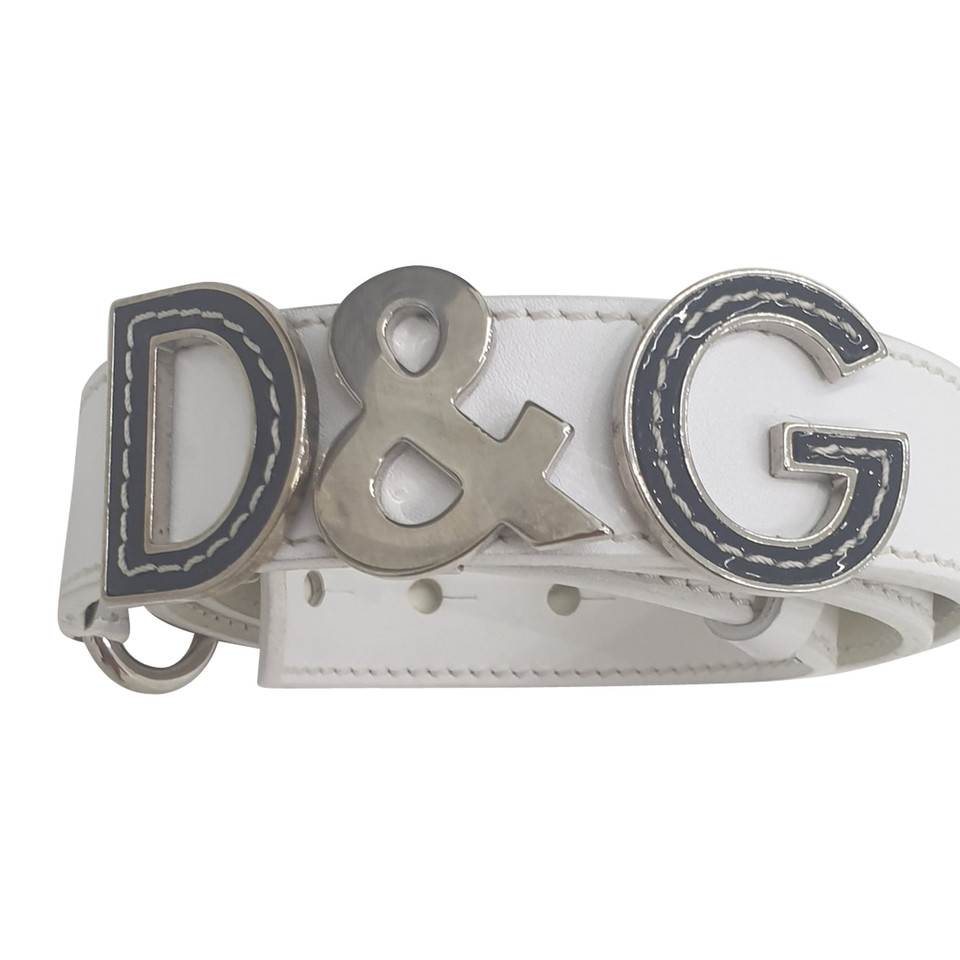 D&G Cintura in Pelle in Bianco
