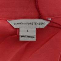 Diane Von Furstenberg Zijden blouse in koraal rood