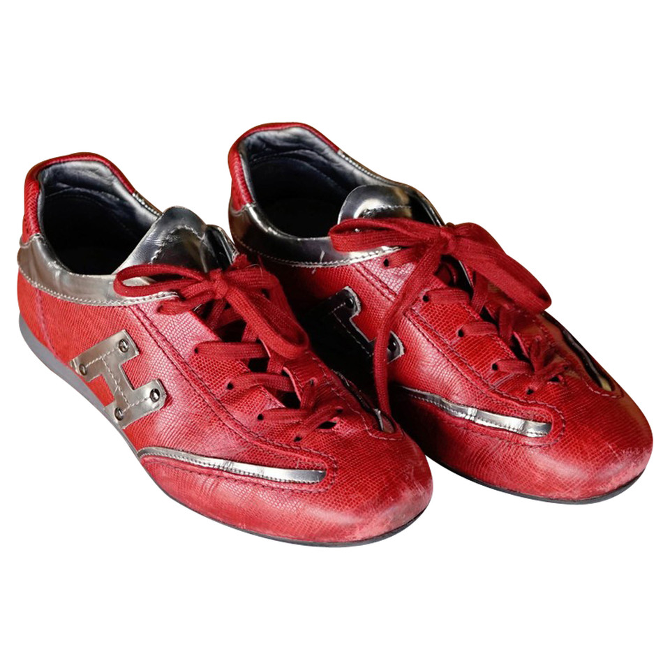 Hogan Chaussures de sport en Cuir en Rouge