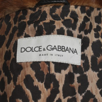 Dolce & Gabbana Ledermantel in Schwarz