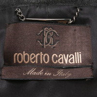Roberto Cavalli Blazer in pelle in Black / Metallic