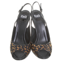 D&G Slingback of peep-toes with Leo pattern
